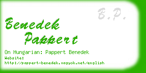 benedek pappert business card